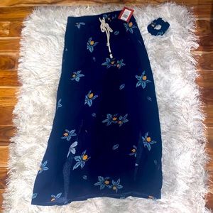 NWT long blue floral skirt